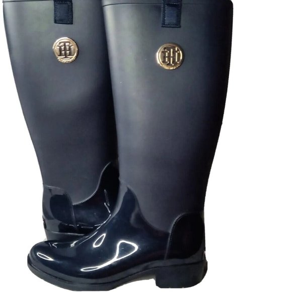 Tommy Hilfiger Women's Karissa Rain Boot Size 8 M Dark Blue - Picture 6 of 12